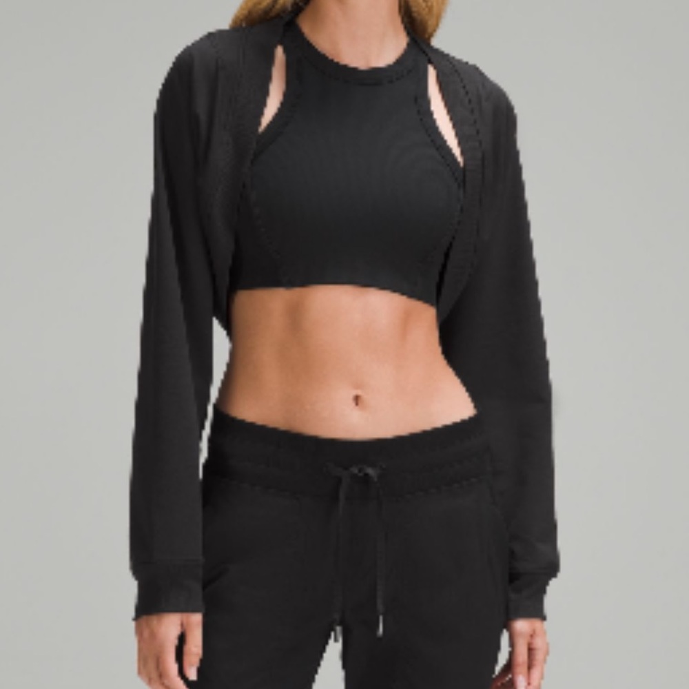 Lululemon French Terry Shrug in Black. Size 10. NWOT